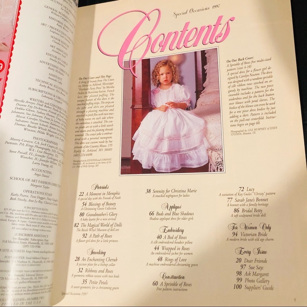 Vintage 1997 Sew Beautiful Heirloom Arts Book includes Christening Gown Pattern - Picture 2 of 10